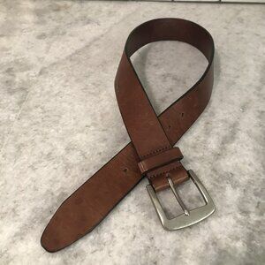 GAP Factory Belt Mens 36 Italian Leather Solid Brass Buckle Classic Dress Casual